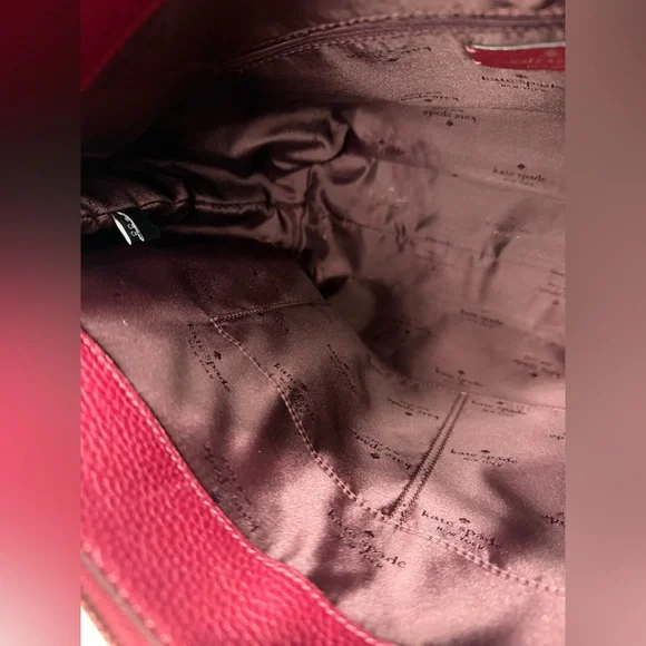 Kate Spade pebbled leather burgundy tote bag - Picture 7 of 15